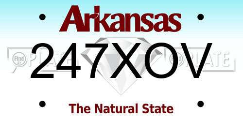 247XOV Arkansas License Plate