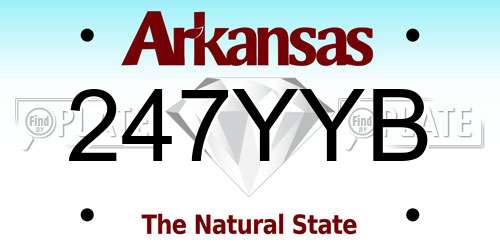 247YYB Arkansas License Plate
