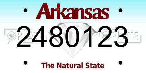 2480123 Arkansas License Plate
