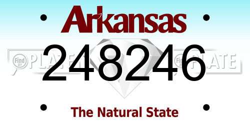 248246 Arkansas License Plate