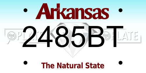 2485BT Arkansas License Plate