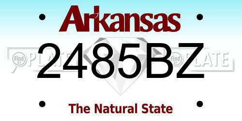 2485BZ Arkansas License Plate