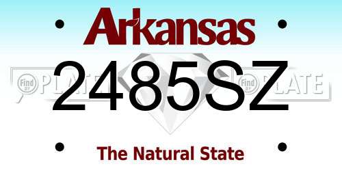 2485SZ Arkansas License Plate