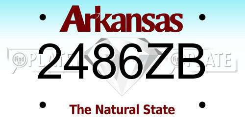 2486ZB Arkansas License Plate