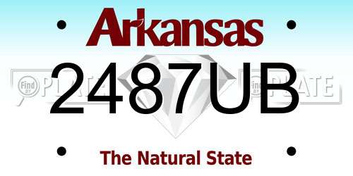 2487UB Arkansas License Plate