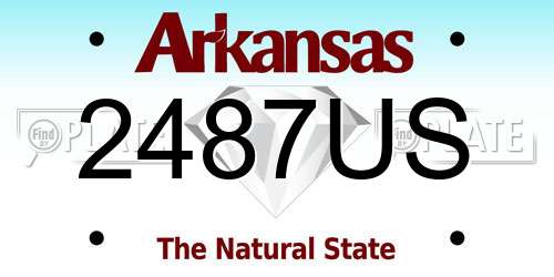 2487US Arkansas License Plate