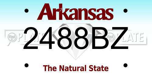 2488BZ Arkansas License Plate
