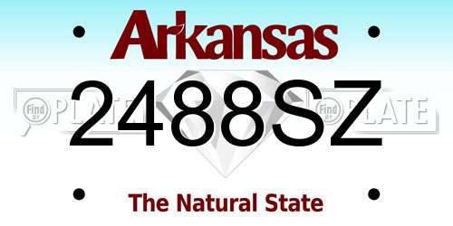 2488SZ Arkansas License Plate