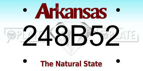 248B52 Arkansas License Plate