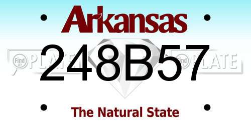 248B57 Arkansas License Plate