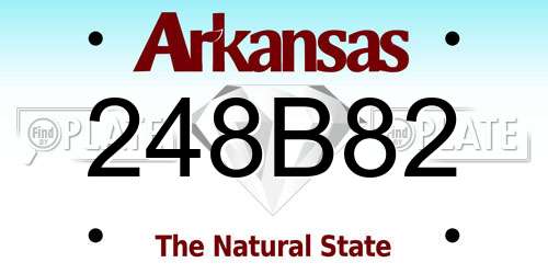 248B82 Arkansas License Plate