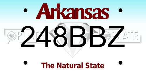 248BBZ Arkansas License Plate