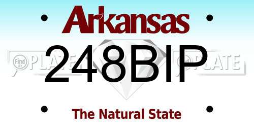 248BIP Arkansas License Plate