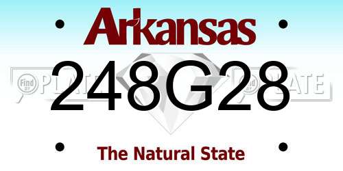 248G28 Arkansas License Plate