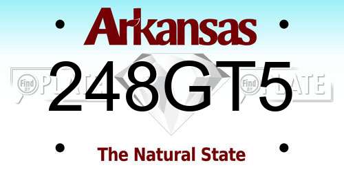 248GT5 Arkansas License Plate