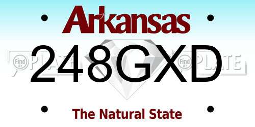 248GXD Arkansas License Plate