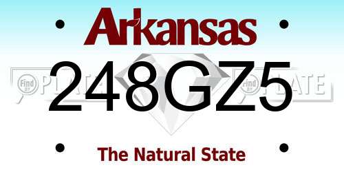 248GZ5 Arkansas License Plate