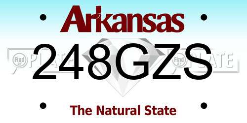 248GZS Arkansas License Plate