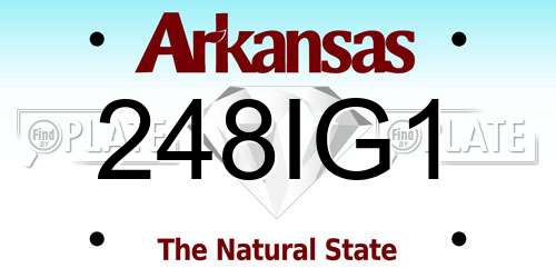 248IG1 Arkansas License Plate