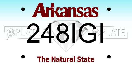 248IGI Arkansas License Plate