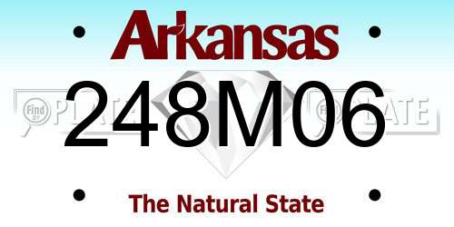 248M06 Arkansas License Plate