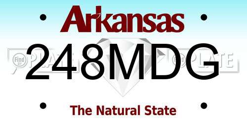 248MDG Arkansas License Plate