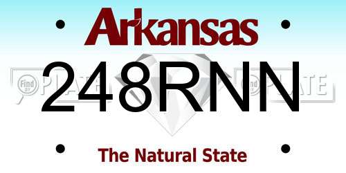 248RNN Arkansas License Plate