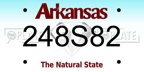 248S82 Arkansas License Plate