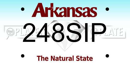 248SIP Arkansas License Plate