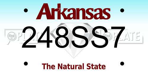 248SS7 Arkansas License Plate