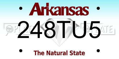248TU5 Arkansas License Plate