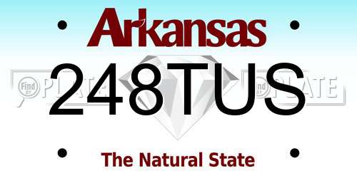 248TUS Arkansas License Plate
