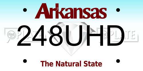248UHD Arkansas License Plate