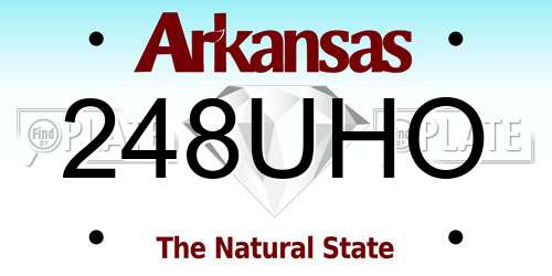 248UHO Arkansas License Plate