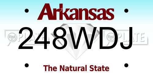 248WDJ Arkansas License Plate