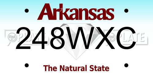 248WXC Arkansas License Plate