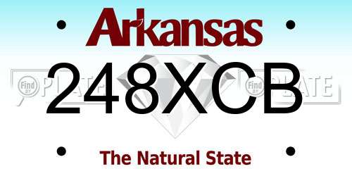 248XCB Arkansas License Plate