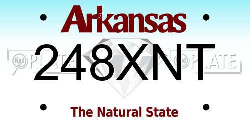 248XNT Arkansas License Plate