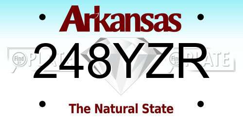 248YZR Arkansas License Plate