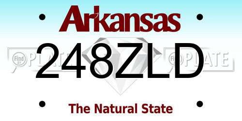 248ZLD Arkansas License Plate