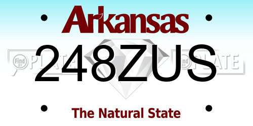 248ZUS Arkansas License Plate