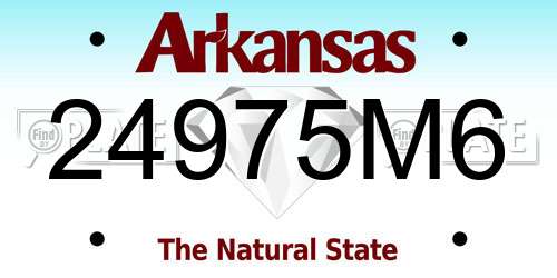 24975M6 Arkansas License Plate