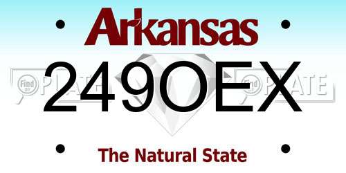 249OEX Arkansas License Plate