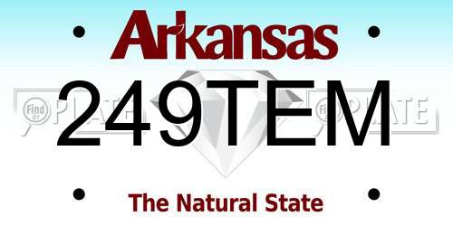249TEM Arkansas License Plate