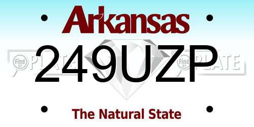 249UZP Arkansas License Plate