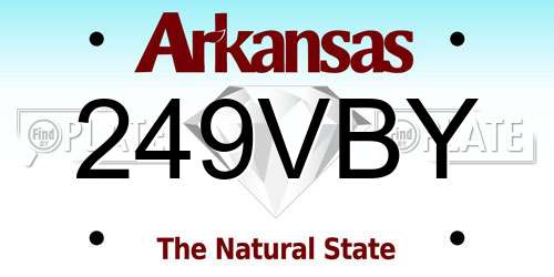 249VBY Arkansas License Plate