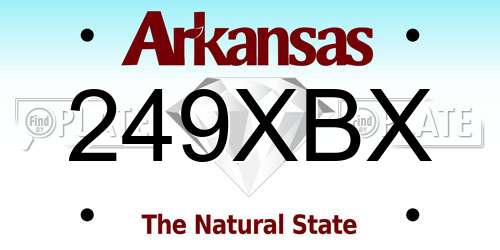 249XBX Arkansas License Plate