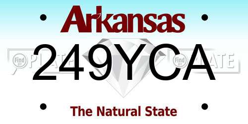 249YCA Arkansas License Plate