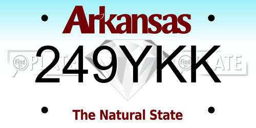 249YKK Arkansas License Plate