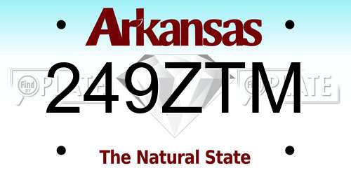 249ZTM Arkansas License Plate